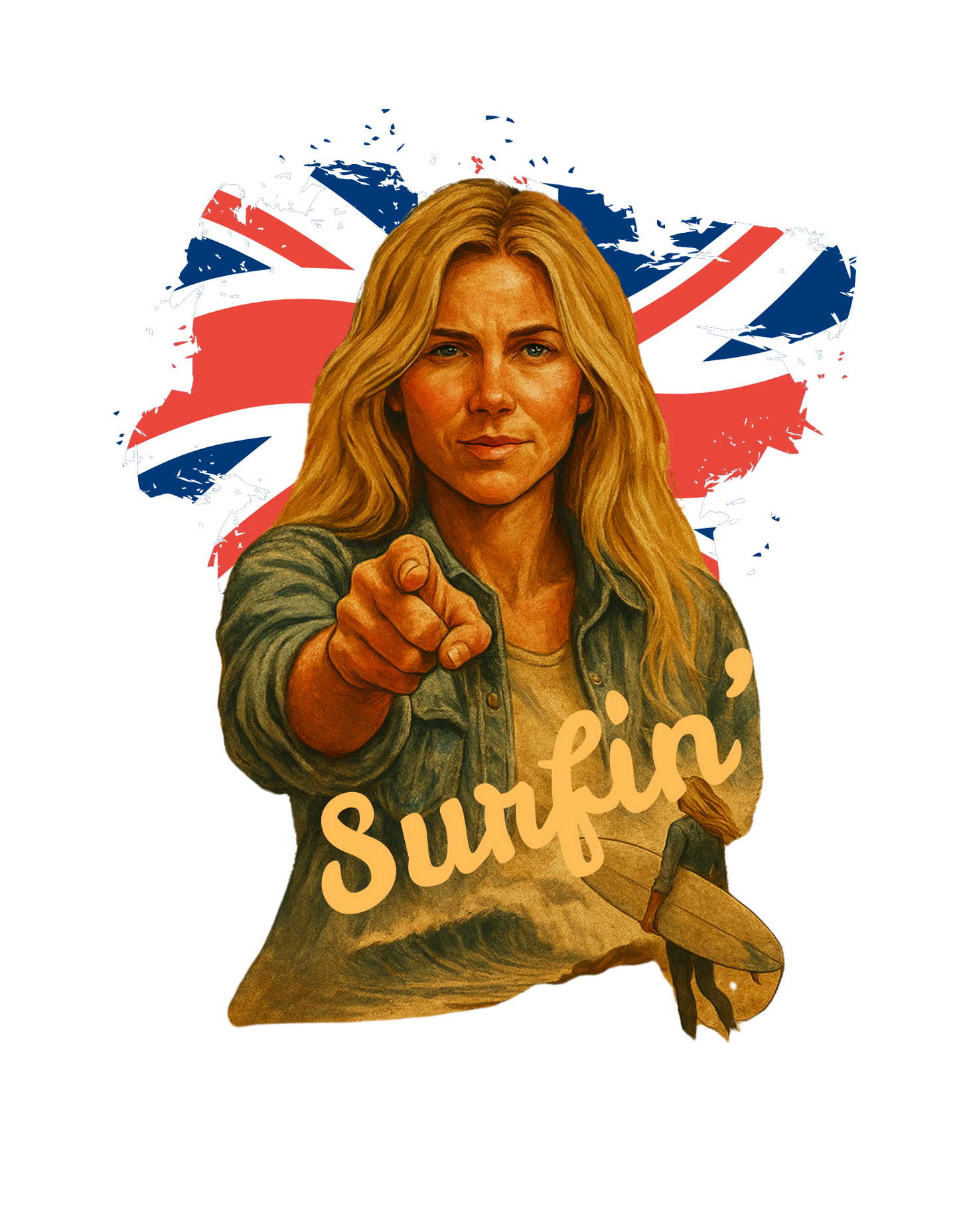 Women’s Surfin' UK Tee | 100% Cotton | Semi-Fitted.