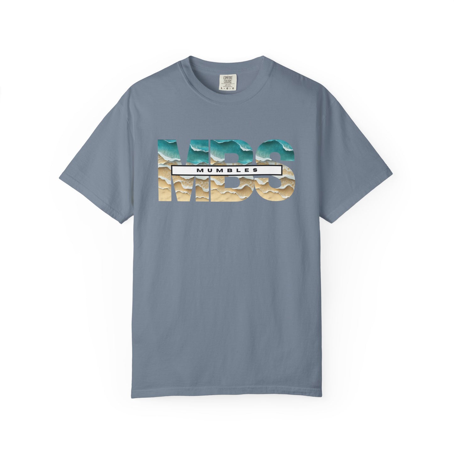 Mumble Sea Shore Waves | MBS Beach Photo Text T-shirt | Coastal Wave Typography Tee