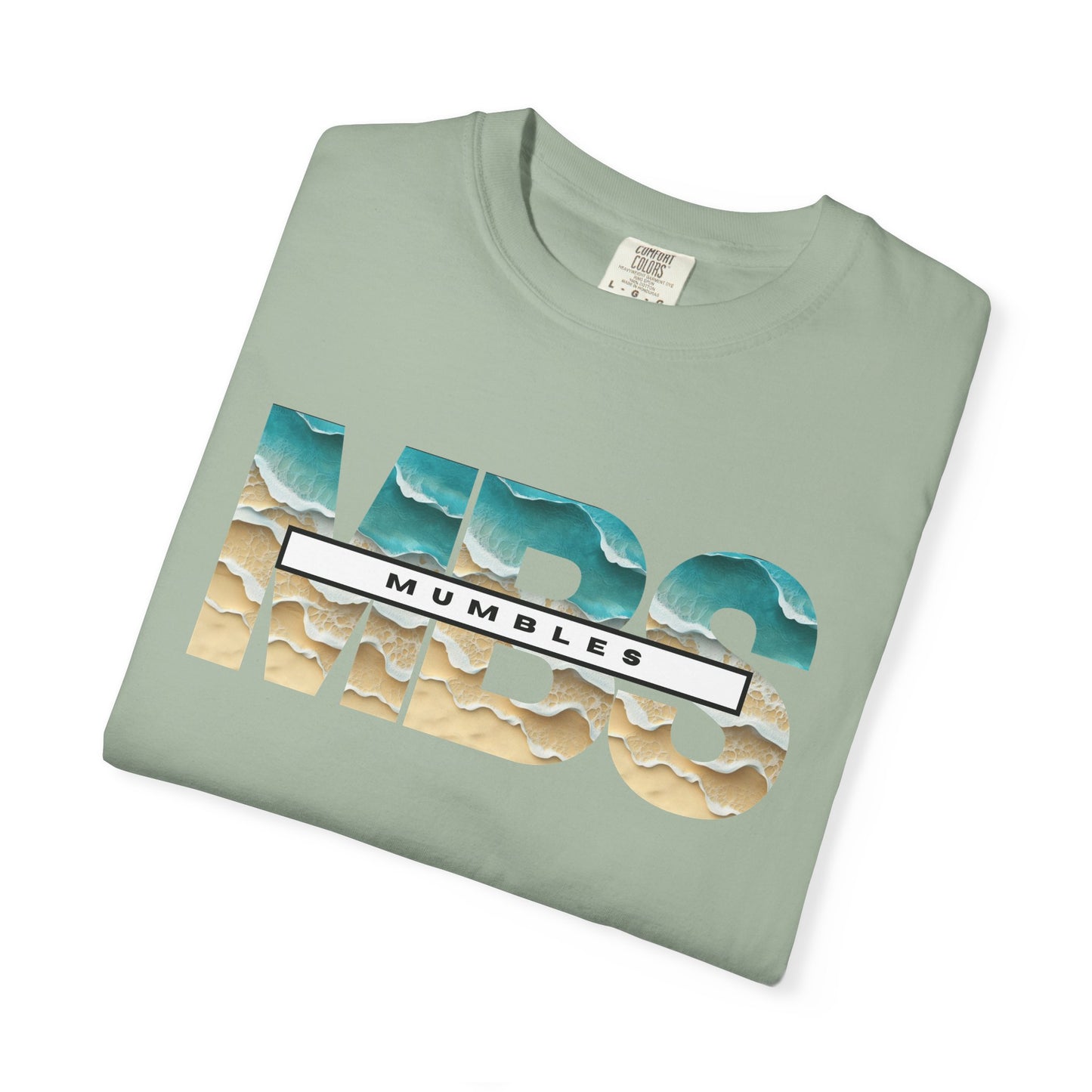 Mumble Sea Shore Waves | MBS Beach Photo Text T-shirt | Coastal Wave Typography Tee