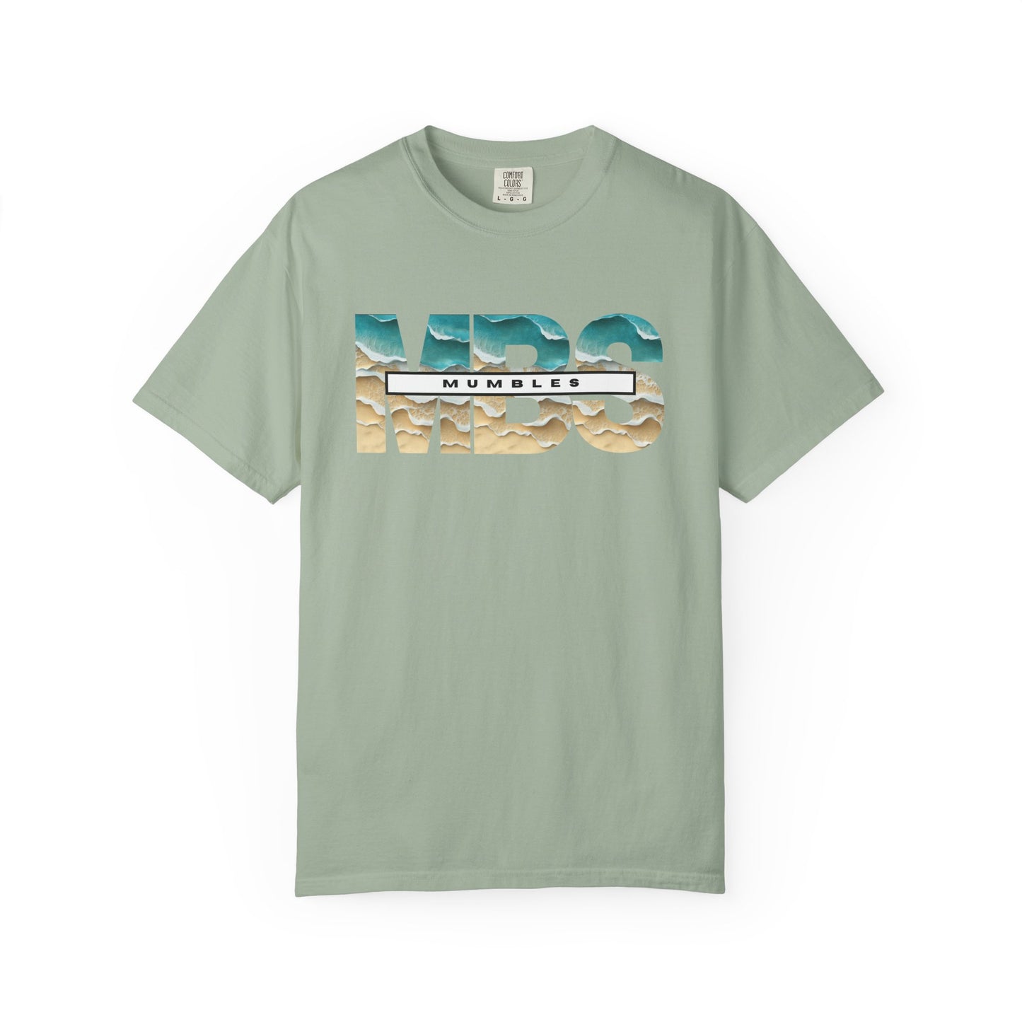 Mumble Sea Shore Waves | MBS Beach Photo Text T-shirt | Coastal Wave Typography Tee