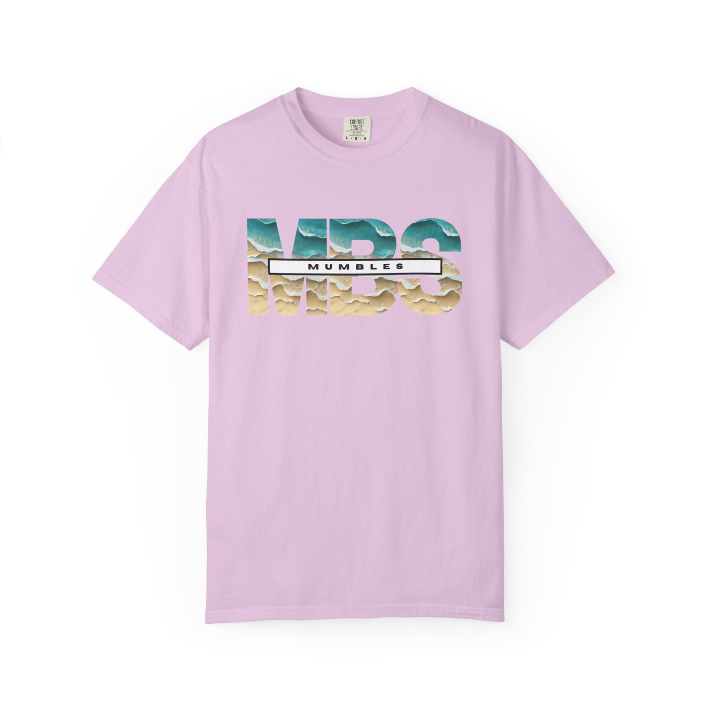 Mumble Sea Shore Waves | MBS Beach Photo Text T-shirt | Coastal Wave Typography Tee