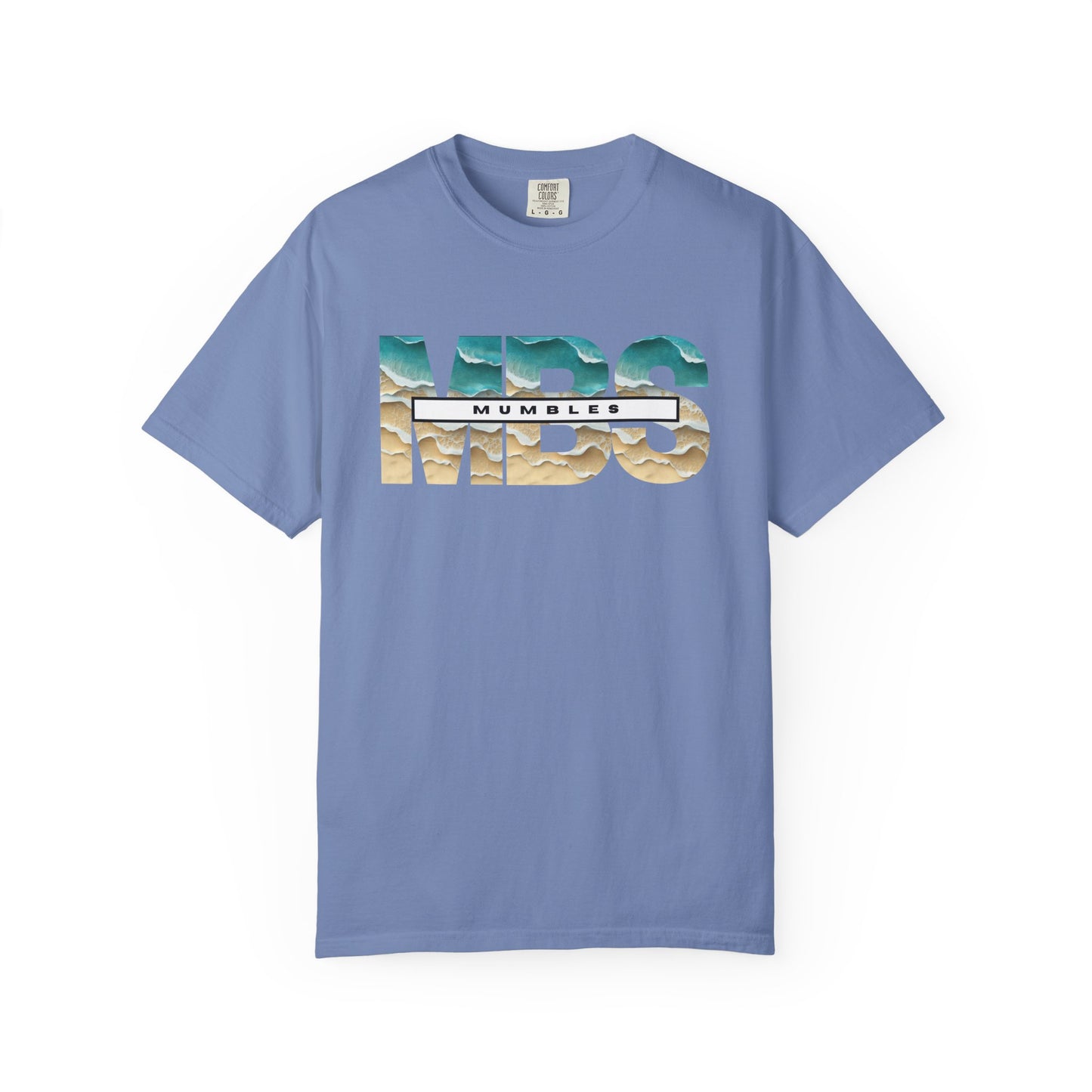 Mumble Sea Shore Waves | MBS Beach Photo Text T-shirt | Coastal Wave Typography Tee