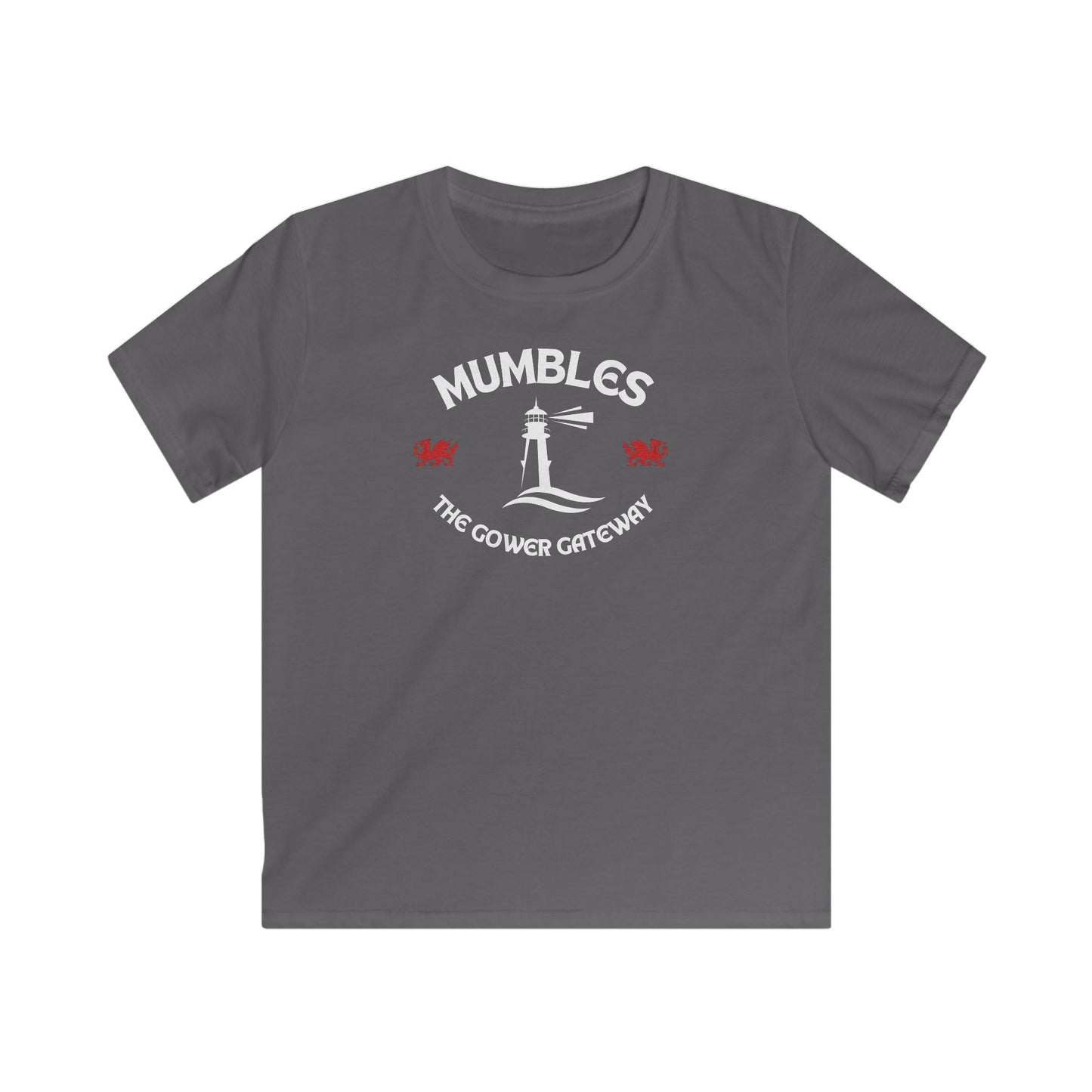 Kids T-Shirt - "Mumbles The Gower Gateway" Lighthouse Tee (Children's Souvenir)