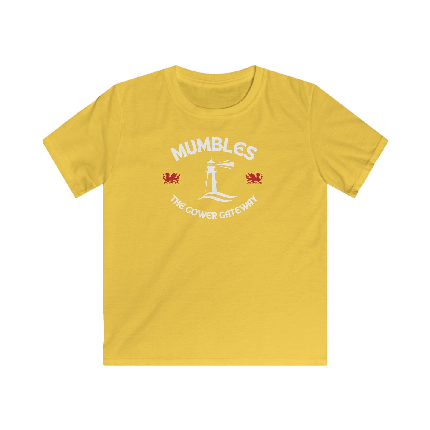 Kids T-Shirt - "Mumbles The Gower Gateway" Lighthouse Tee (Children's Souvenir)