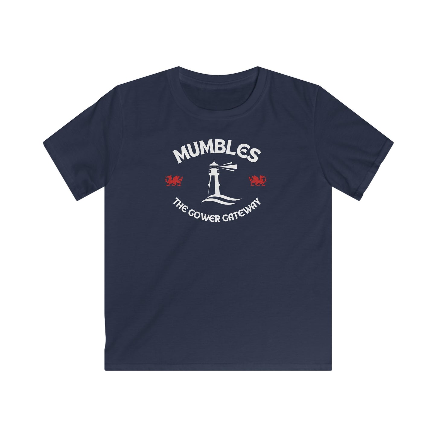 Kids T-Shirt - "Mumbles The Gower Gateway" Lighthouse Tee (Children's Souvenir)