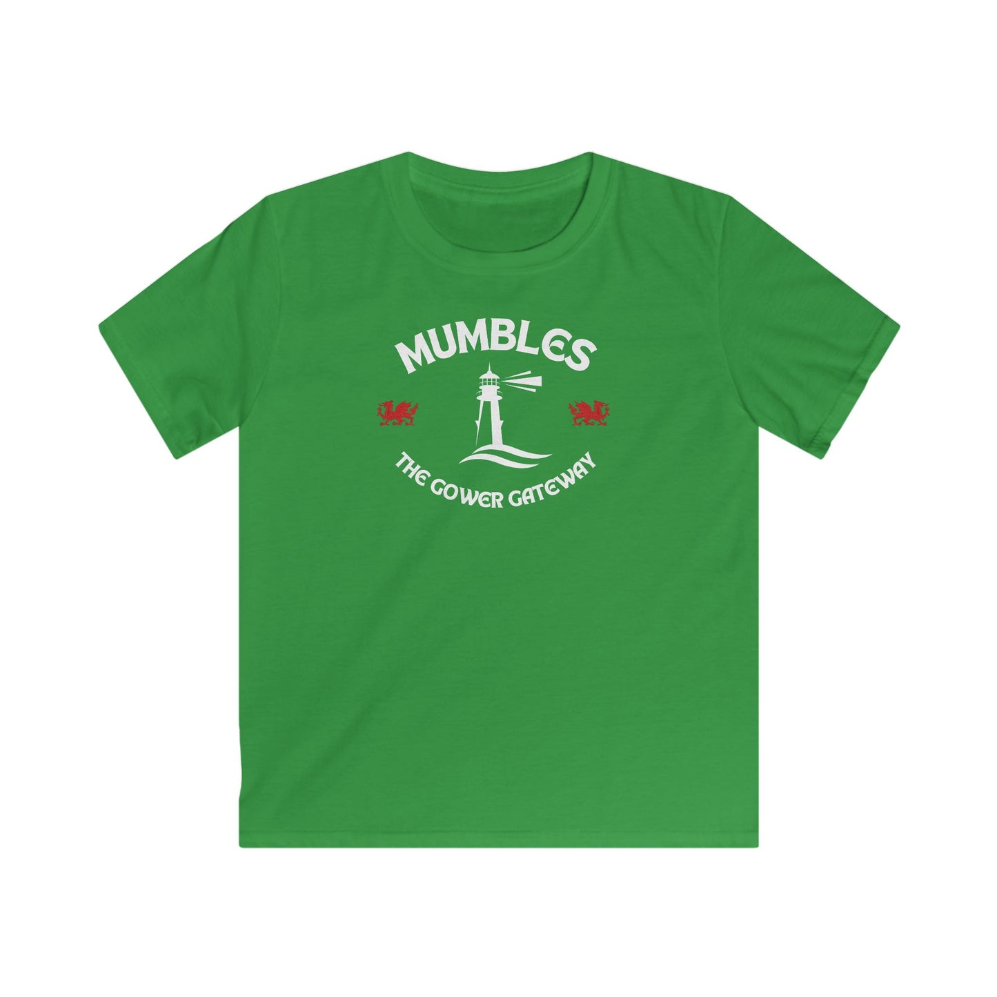 Kids T-Shirt - "Mumbles The Gower Gateway" Lighthouse Tee (Children's Souvenir)