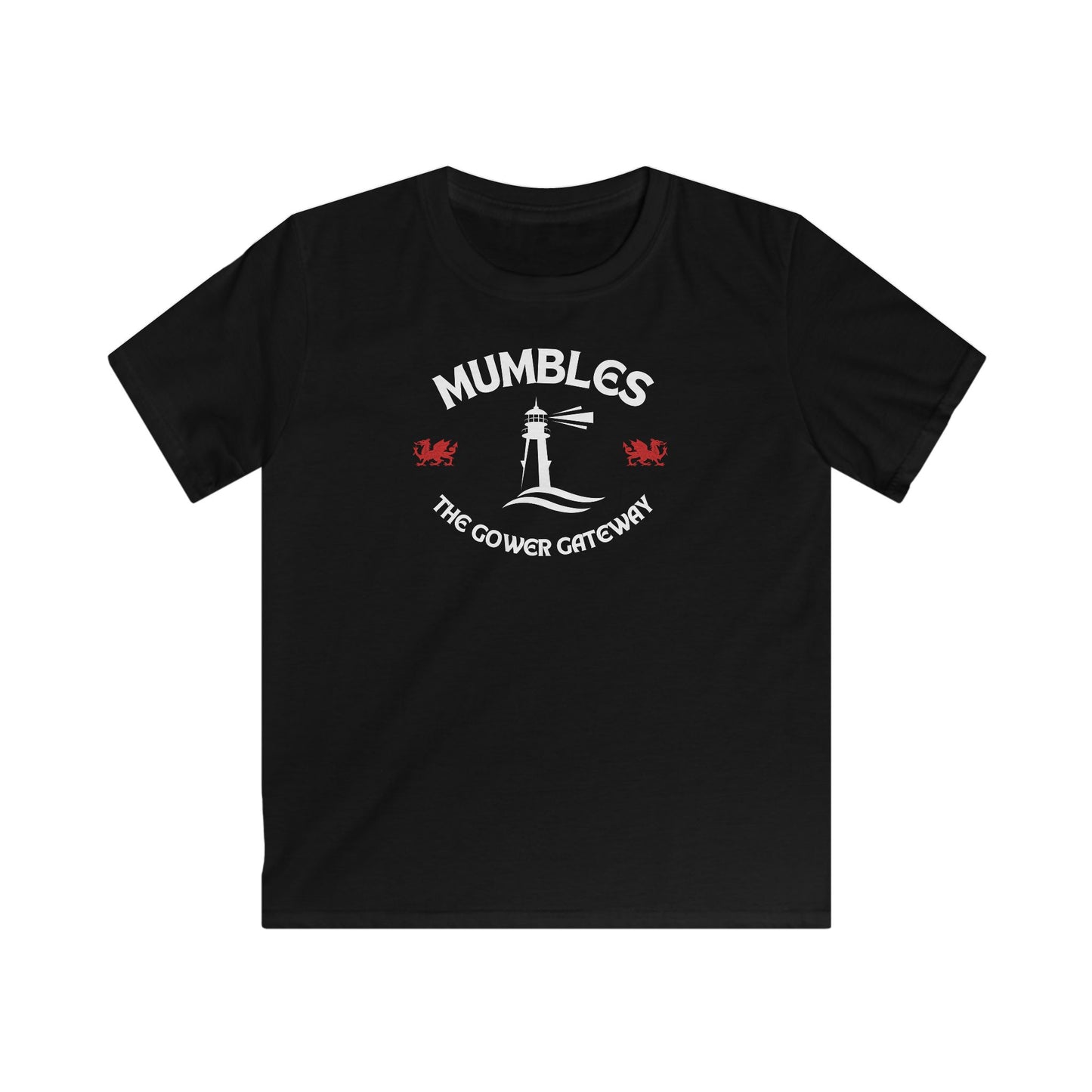 Kids T-Shirt - "Mumbles The Gower Gateway" Lighthouse Tee (Children's Souvenir)