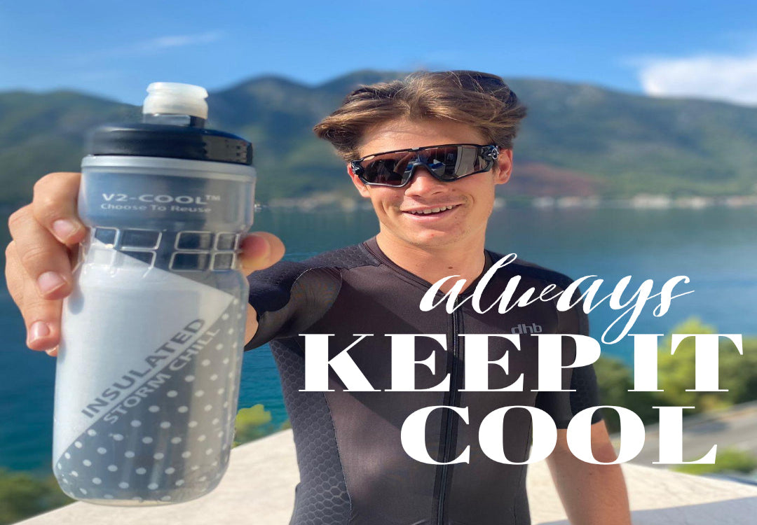 V2-Cool Storm Chill Insulated Water Bottle 620ml/ 20 oz |Slim & Leak Proof Cycling Water Bottle for Outdoor Sports & Activities|Double Wall Insulated Bottle, Cold Water Bottle for Travel & Gym (Black)