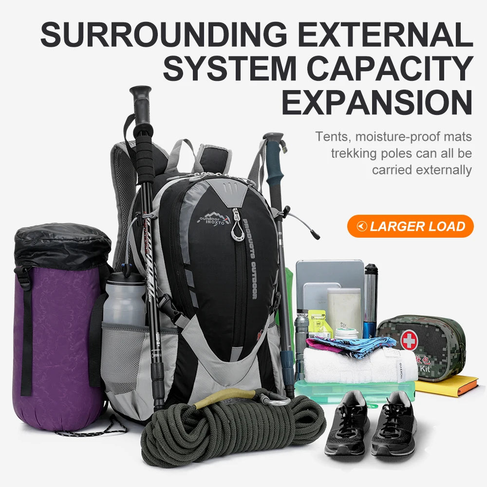 A 25L Backpack with an Optional 2L Hydration Bladder.