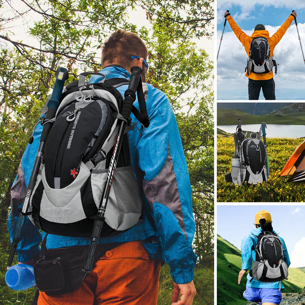 A 25L Backpack with an Optional 2L Hydration Bladder.