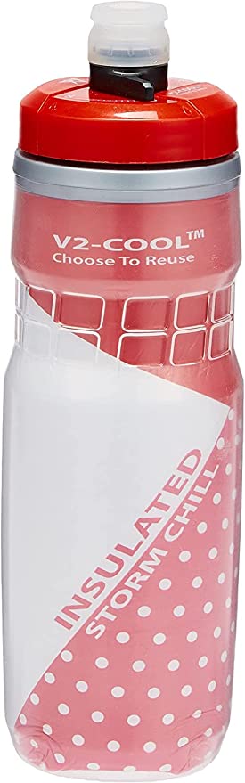 V2-Cool Storm Chill Insulated Water Bottle 620ml/ 20 oz |Slim & Leak Proof Cycling Water Bottle for Outdoor Sports & Activities|Double Wall Insulated Bottle, Cold Water Bottle for Travel & Gym (Black)