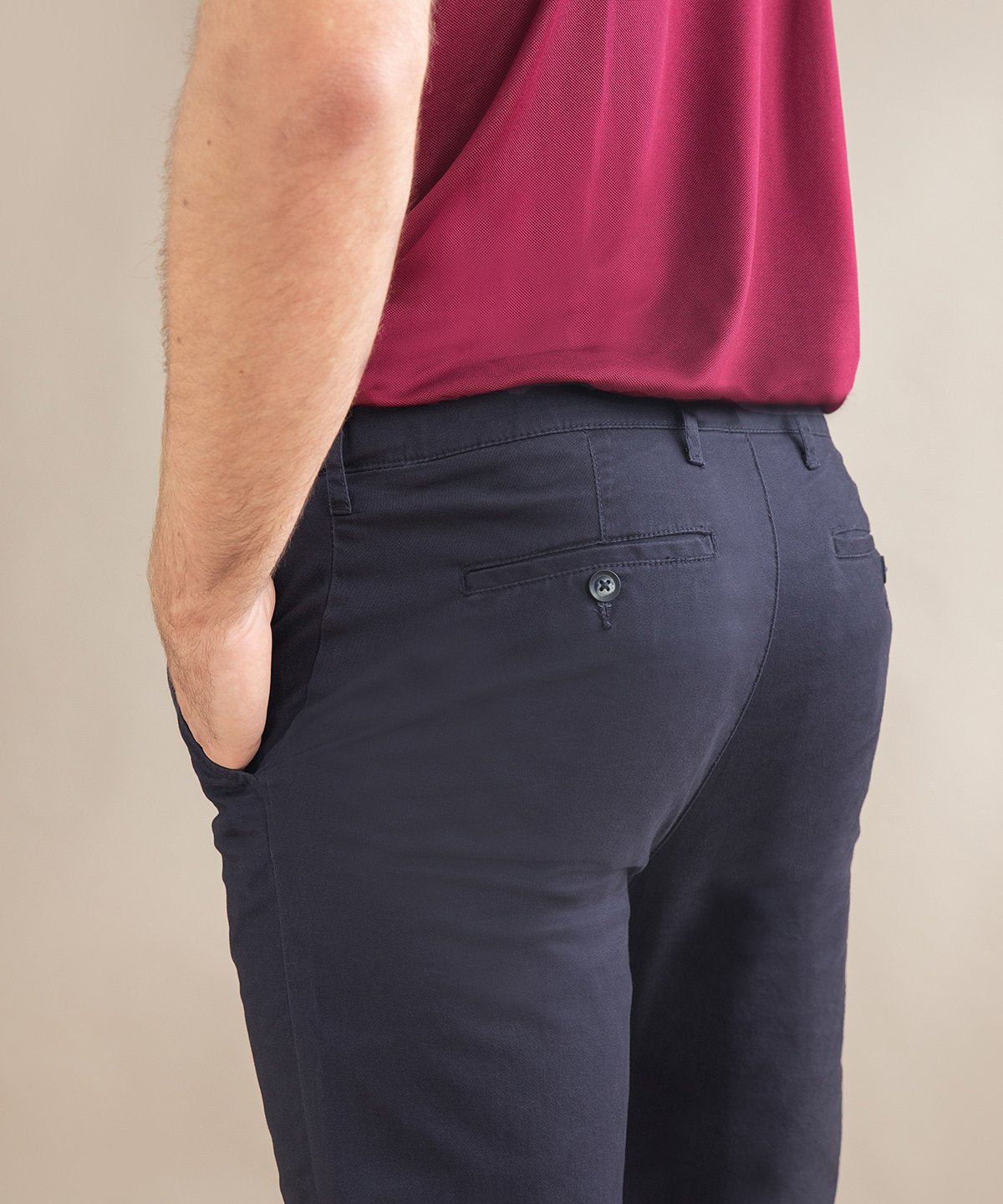 Stretch chinos with flex waistband